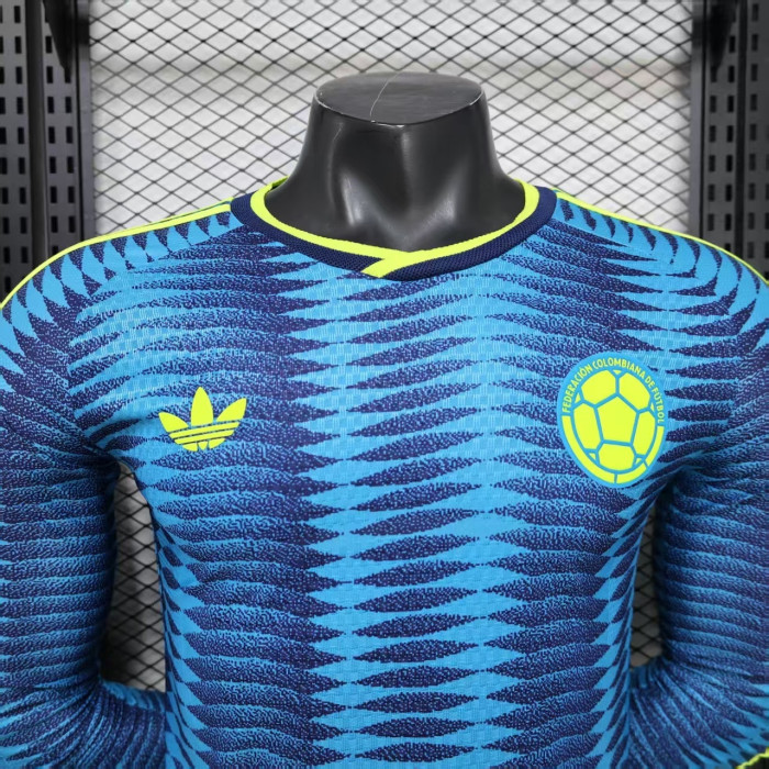 Long Sleeve Player Version 2026 Colombia Away Soccer Jersey Camisetas de Futbol