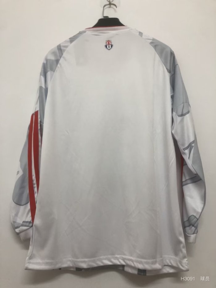 Long Sleeve 2026-2027 Club Universidad de Chile White/Grey/Red Soccer Jersey Football Shirt