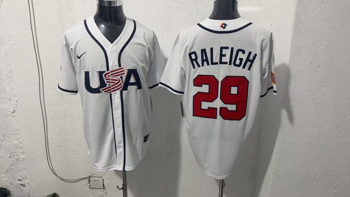 World Baseball Classic Jersey USA RALEIGH 29 White Baseball Jersey United States WBC MLB Shirt
