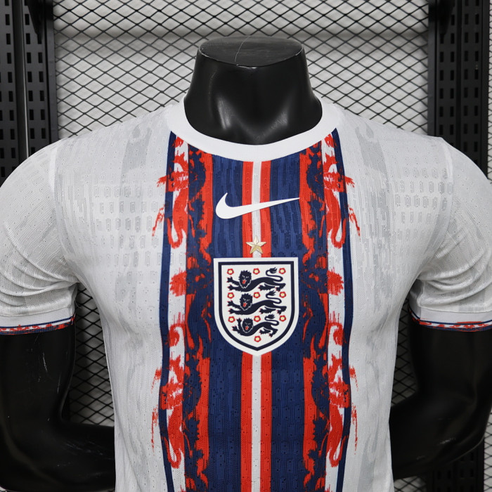 Player Version 2026 England White/Red/Dark Blue Soccer Jersey Football Shirt