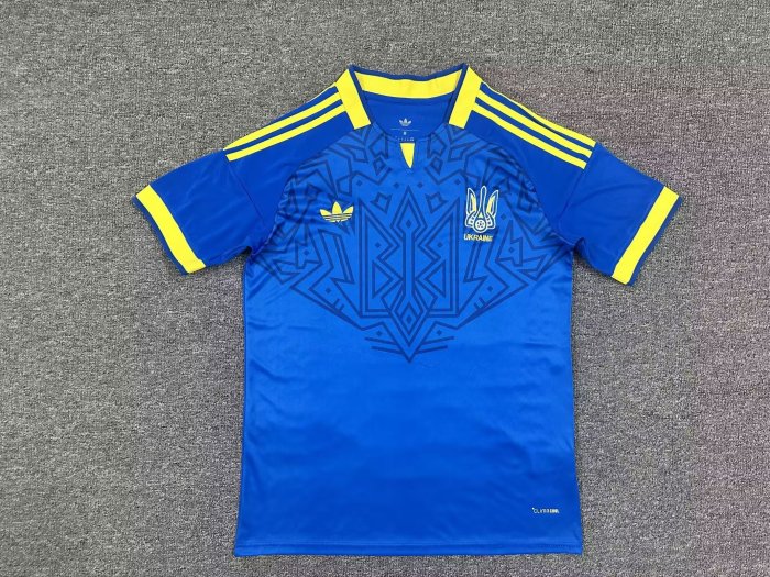 Fan Version 2026 Ukraine Away Blue Soccer Jersey Football Shirt