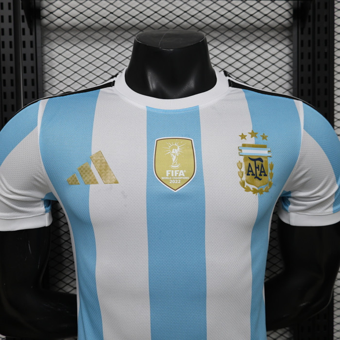 with FIFA World Champions 2022 Patch Player Version 2026 Argentina Blue/White Special Version Soccer Training Jersey Camisetas de Futbol