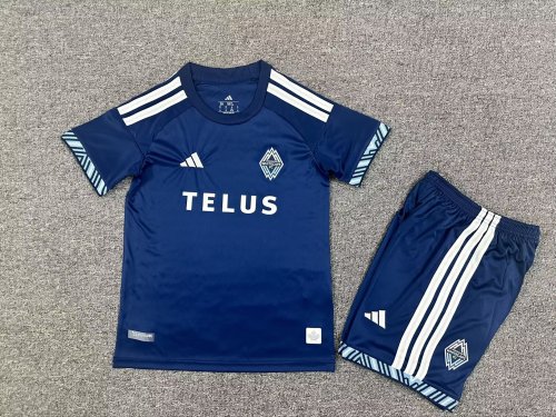 Youth Uniform Kids Kit Vancouver Whitecaps 2026-2027 Home Soccer Jersey Shorts Child Football Set