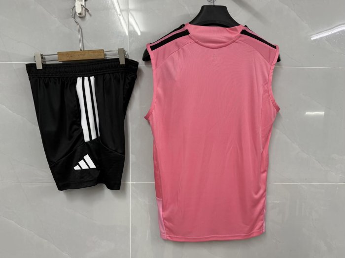 Adult Uniform 2026-2027 Inter Miami Pink Soccer Training Vest and Shorts Football Set