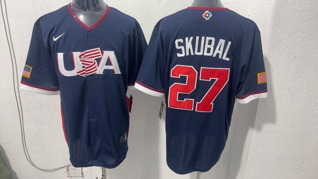 World Baseball Classic Jersey USA SKUBAL 27 Dark Blue Baseball Jersey United States WBC MLB Shirt
