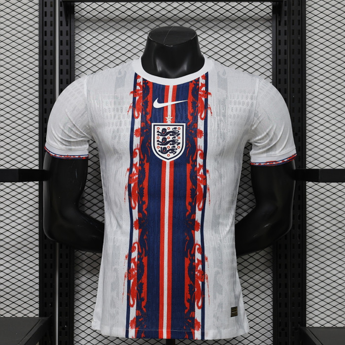 Player Version 2026 England White/Red/Dark Blue Soccer Jersey Football Shirt
