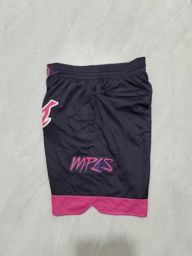 with Pocket 2026 City Edition Minnesota Timberwolves Purple NBA Shorts Basketball Pant