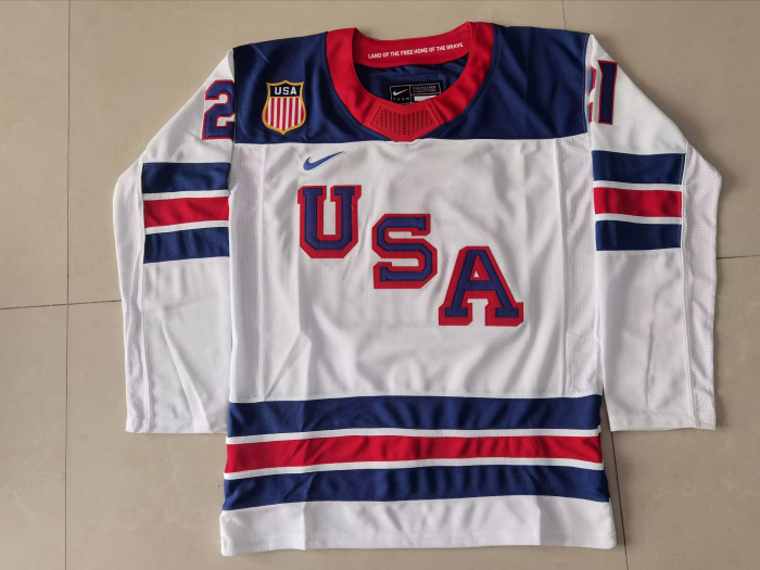 2026 Winter Olympics USA THOMPSON 72 White NHL Jersey United States Hockey Shirt