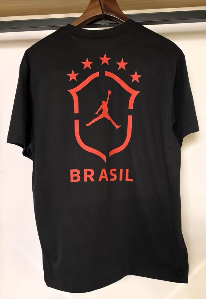 Fan Version 2026 Brazil Black Soccer Cotton T-Shirt Brasil Camisetas de Futbol