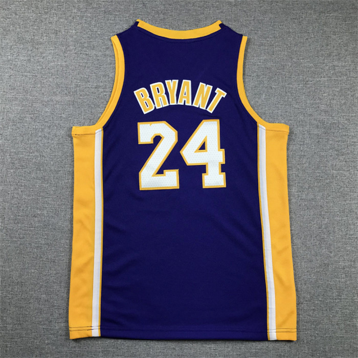 Youth Mitchell&ness 2008-09 Los Angeles Lakers 24 BRYANT Purple NBA Jersey Child Basketball Shirt