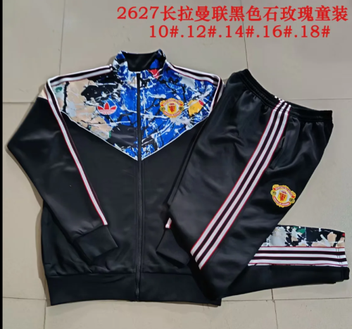 Youth 2026-2027 Manchester United X The Stone Roses Soccer Training Jacket and Pants Football Tracksuit