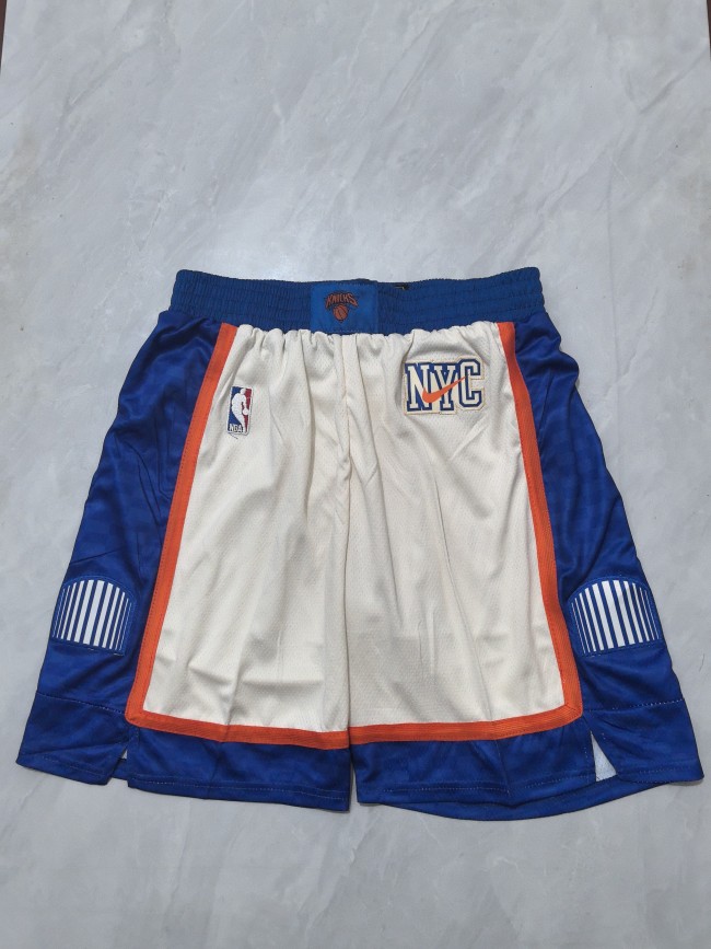 with Pocket 2026 City Edition New York Knicks OFF-White NBA Shorts Basketball Pants