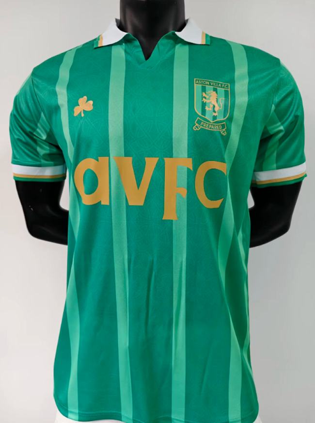 Fan Version 2026-2027 Aston Villa St Patricks Day Green Football Shirt Soccer Jersey
