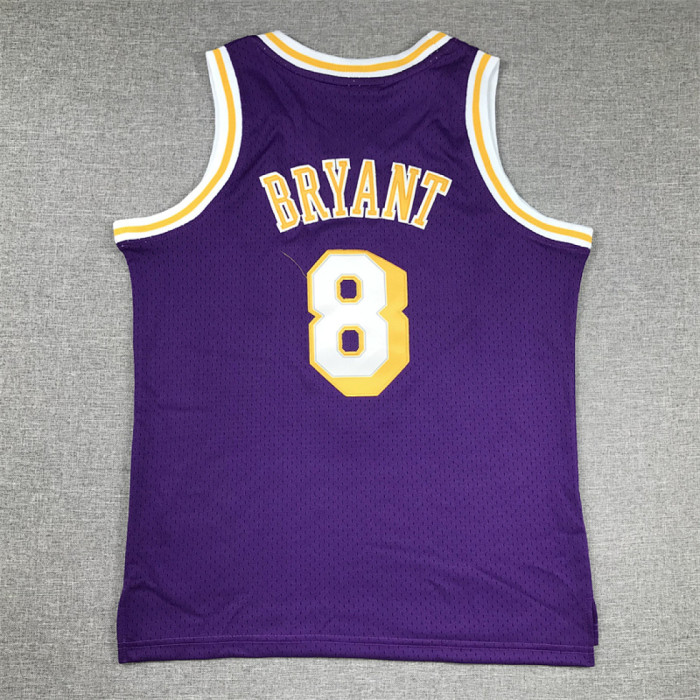 Youth Mitchell&ness 1996-97 Los Angeles Lakers 8 BRYANT Purple NBA Jersey Child Basketball Shirt