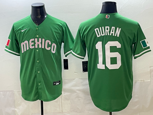 World Baseball Classic Jersey Mexico DURAN 16 Green Baseball Jersey WBC MLB Shirt