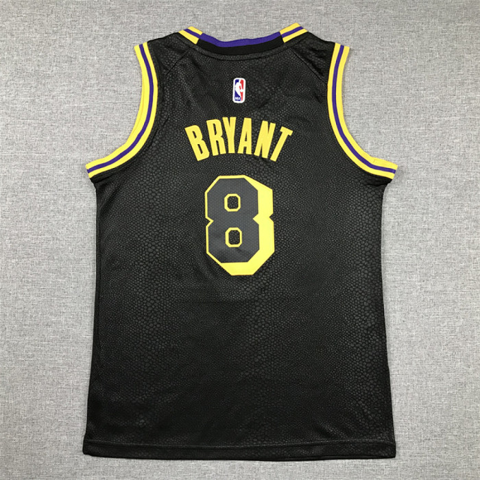 Youth Los Angeles Lakers 8 BRYANT Black NBA Jersey Child Kids Basketball Shirt