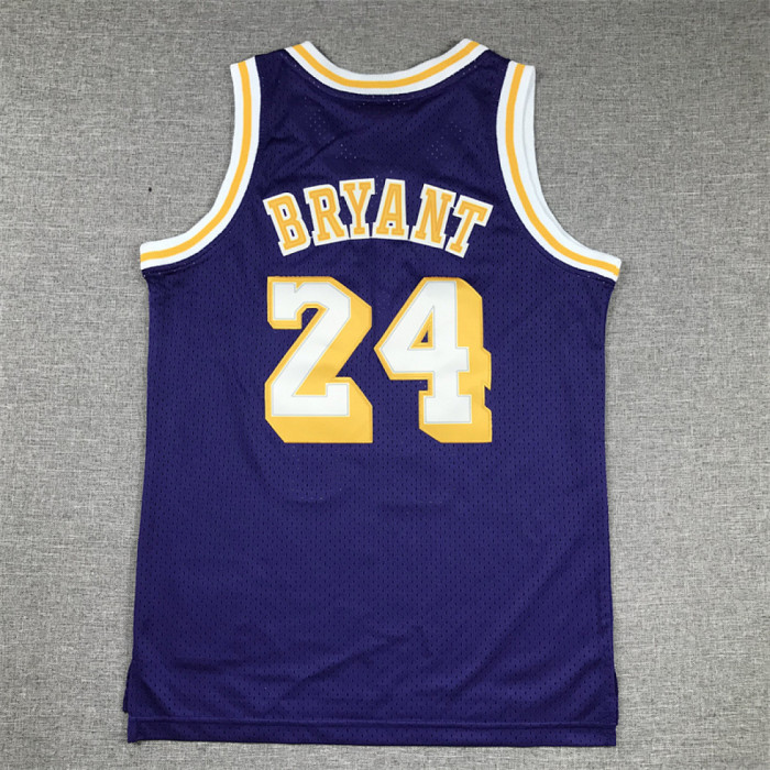 Youth Mitchell&ness 2007-08 Los Angeles Lakers 24 BRYANT Purple NBA Jersey Child Basketball Shirt