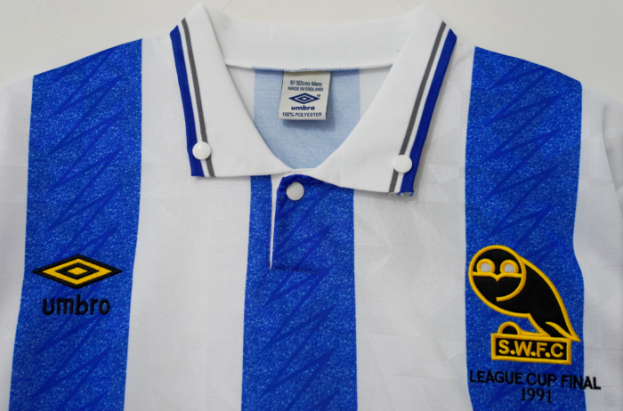 Retro Jersey 1991 Sheffield Wednesday League Cup Final Soccer Jersey Football Shirt