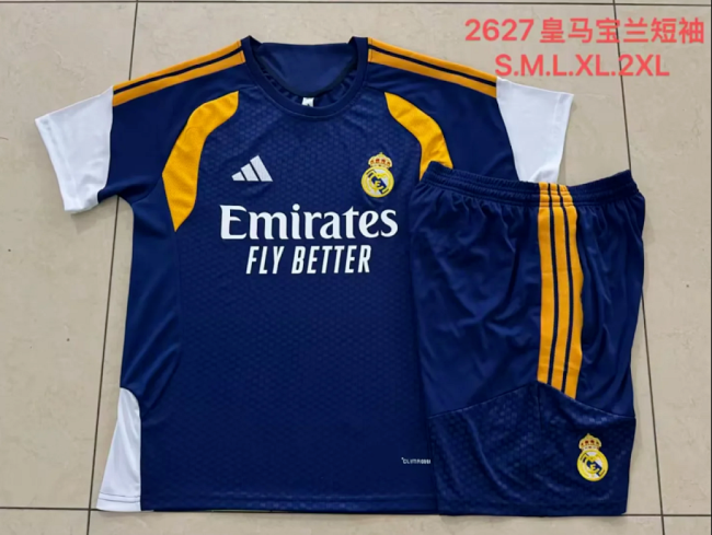 Adult Uniform 2026-2027 Real Madrid Dark Blue Soccer Training Jersey and Shorts Football Kits
