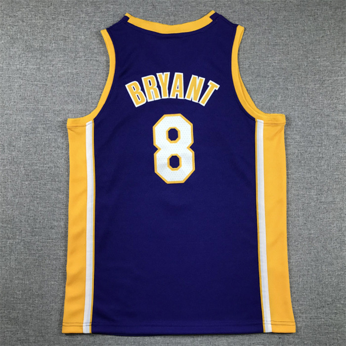 Youth Mitchell&ness 1999-00 Los Angeles Lakers 8 BRYANT Purple NBA Jersey Child Basketball Shirt