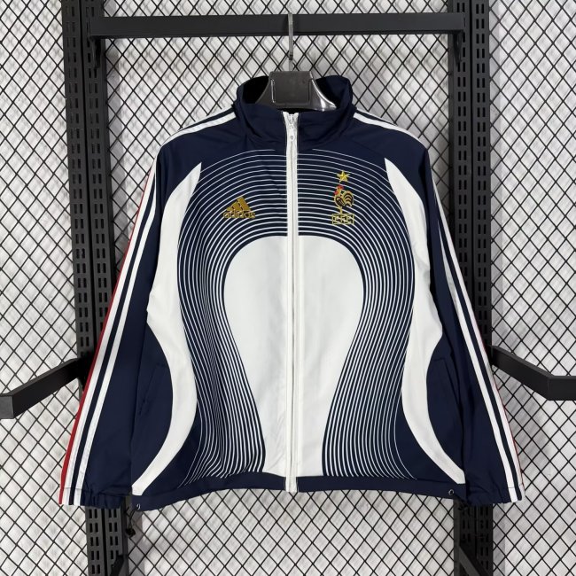 2026-2027 France Dark Blue/White Soccer Windbreaker Jacket Football Jacket