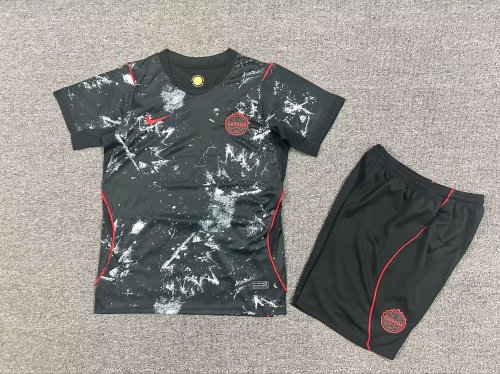 Youth Uniform Kids Kit 2026 World Cup Canada Away Black Soccer Jersey Shorts Child Football Set