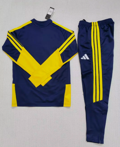 2026 Scotland Dark Blue/Yellow Soccer Training Sweater and Pants Football Kit