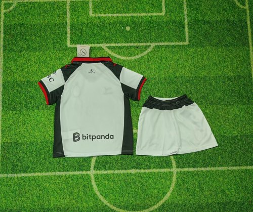 Youth Uniform Kids Kit 2025-2026 AC Milan Fourth Away Soccer Jersey Shorts Child Football Set