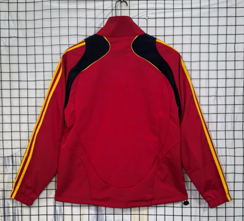 Retro Jacket 2008 Spain Red Soccer Windbreaker Jacket Football Jacket
