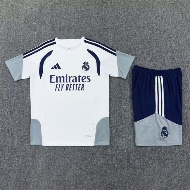 Adult Uniform 2026-2027 Real Madrid White/Grey Soccer Training Jersey and Shorts Football Kits