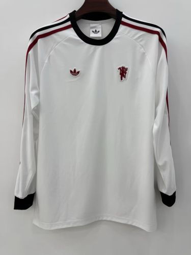 Long Sleeve Fan Version 2026-2027 Manchester United White Original Soccer Jersey Football Shirt