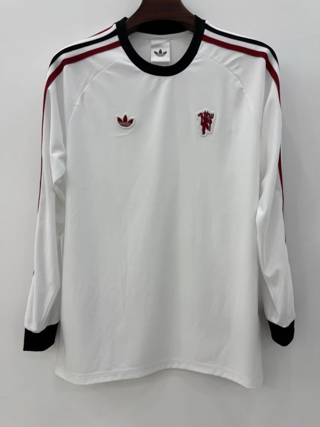 Long Sleeve Fan Version 2026-2027 Manchester United White Original Soccer Jersey Football Shirt