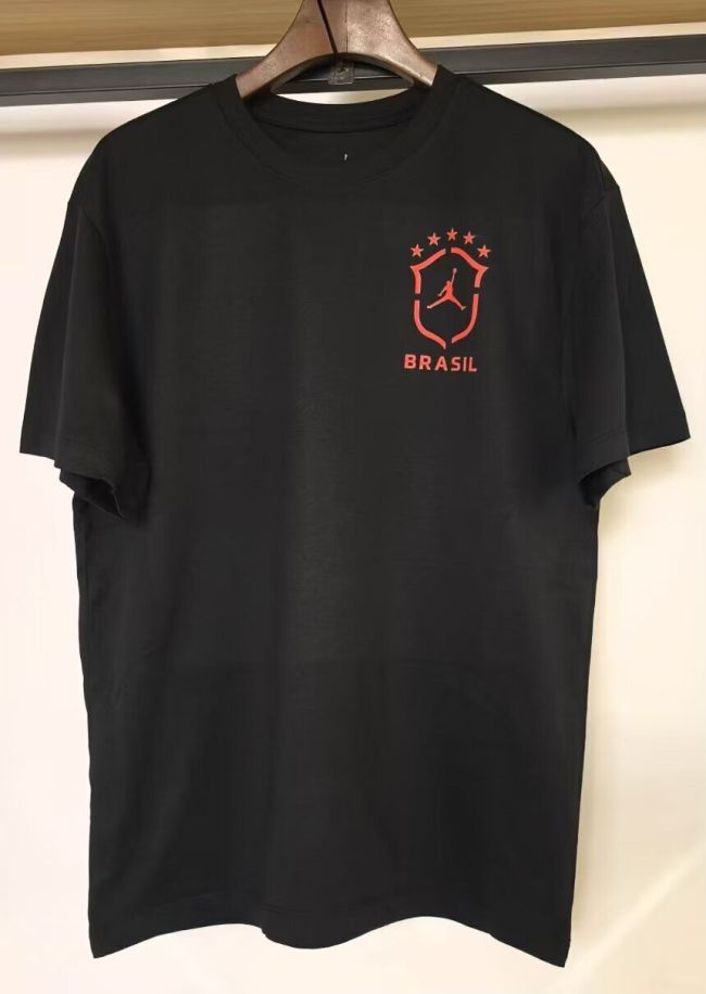 Fan Version 2026 Brazil Black Soccer Cotton T-Shirt Brasil Camisetas de Futbol