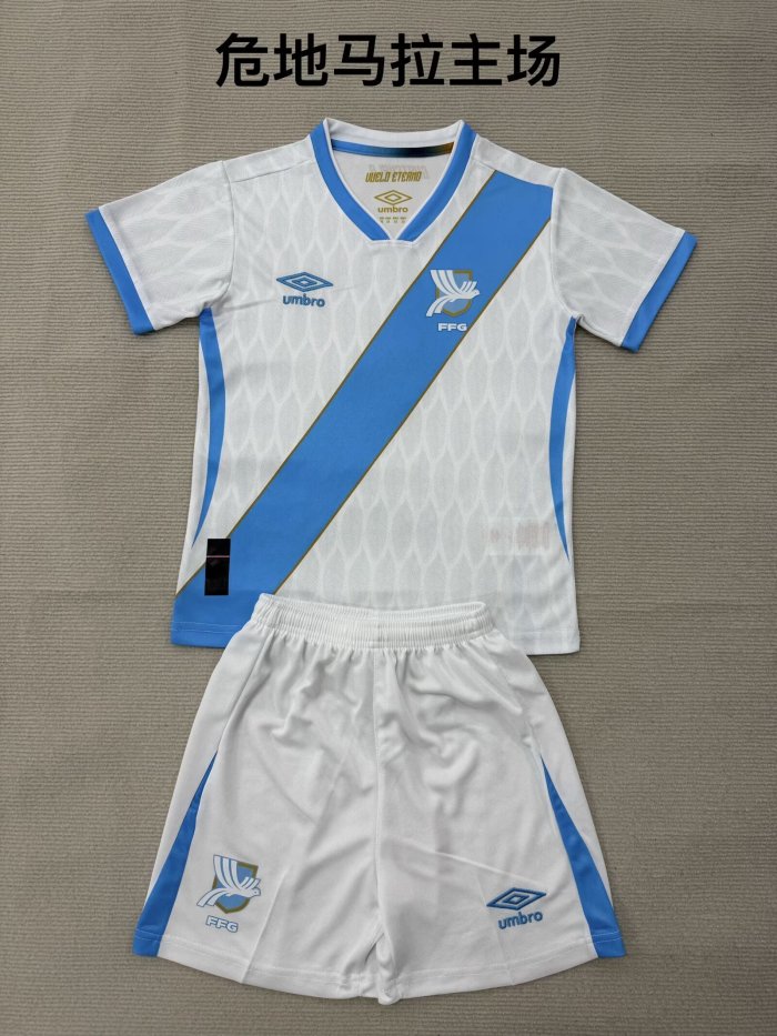 Youth Uniform Kids Kit 2026 Guatemala Home Soccer Jersey Shorts Child Football Set