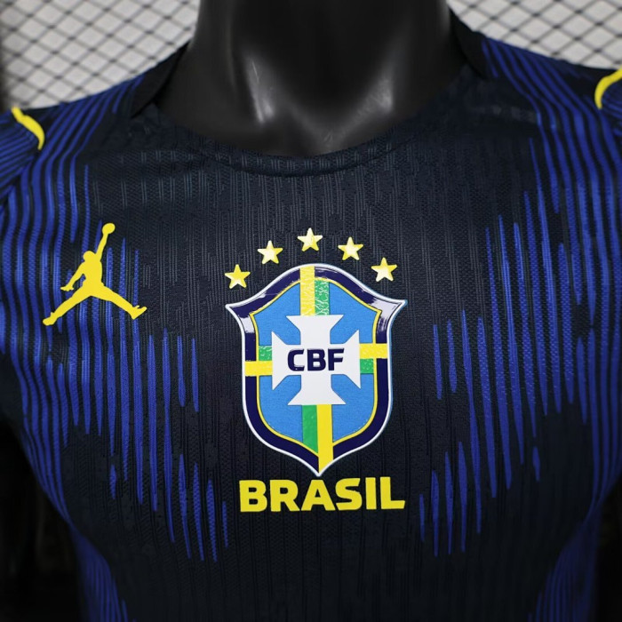 Player Version 2026 Brazil Away Blue Soccer Jersey Brasil Camisetas de Futbol