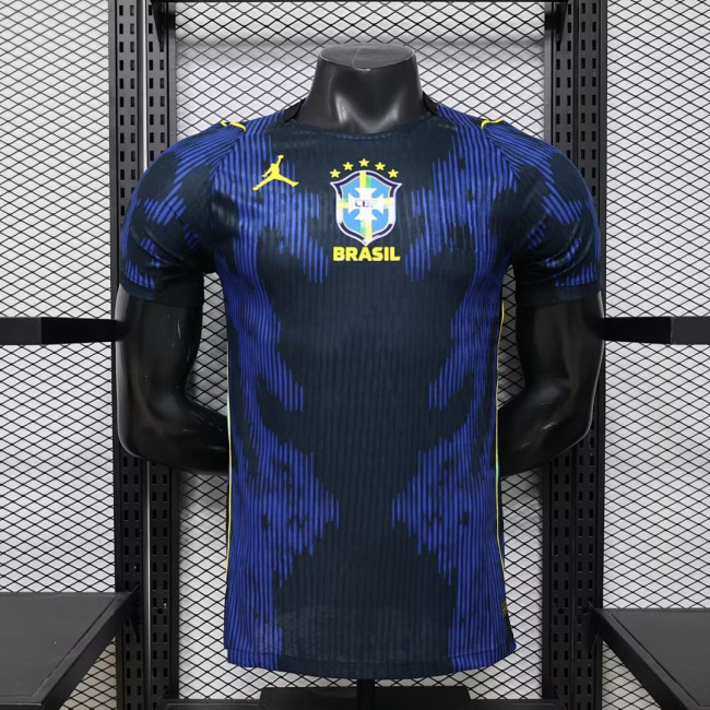 Player Version 2026 Brazil Away Blue Soccer Jersey Brasil Camisetas de Futbol
