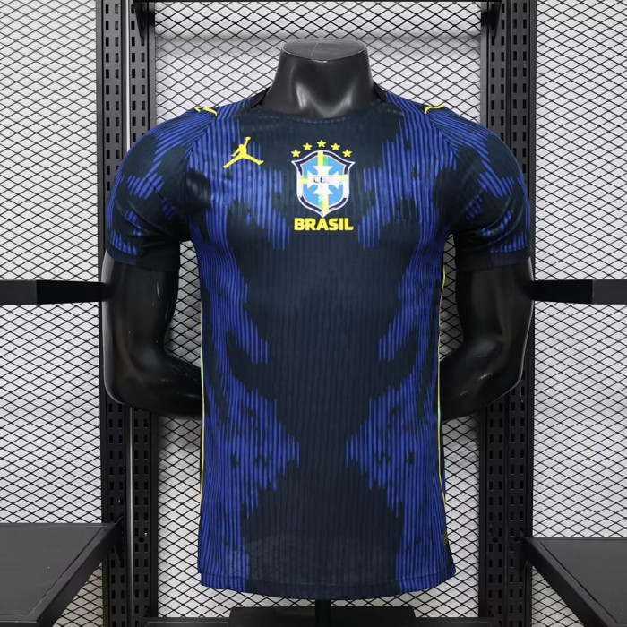 Player Version 2026 Brazil Away Blue Soccer Jersey Brasil Camisetas de Futbol