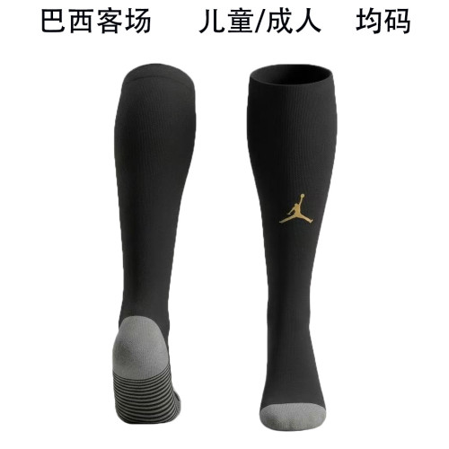 Youth/Adult 2026 World Cup Brazil Away Black Soccer Socks Football Socks