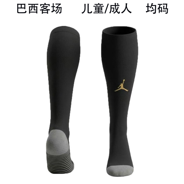 Youth/Adult 2026 World Cup Brazil Away Black Soccer Socks Football Socks