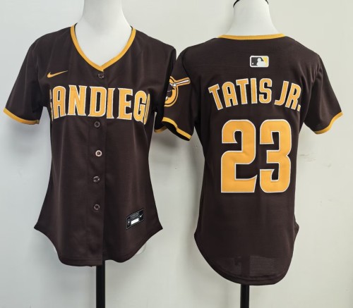 Women San Diego Padres 23 TATIS JR. 2025 Brown Lady MLB Jersey