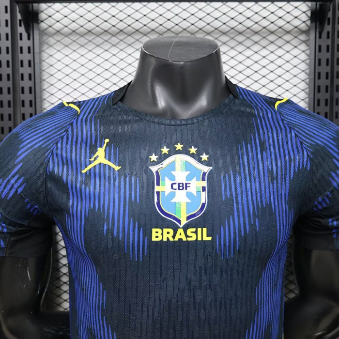 Player Version 2026 Brazil Away Blue Soccer Jersey Brasil Camisetas de Futbol