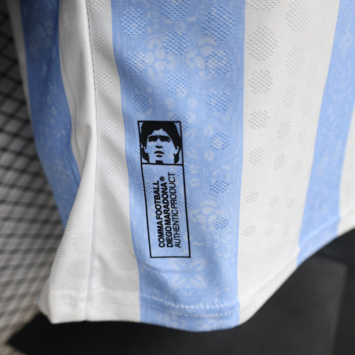 Player Version 2026 Argentina MARADONA 10 White/Blue Soccer Jersey Camisetas de Futbol
