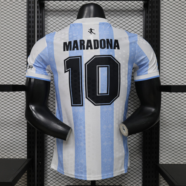 Player Version 2026 Argentina MARADONA 10 White/Blue Soccer Jersey Camisetas de Futbol