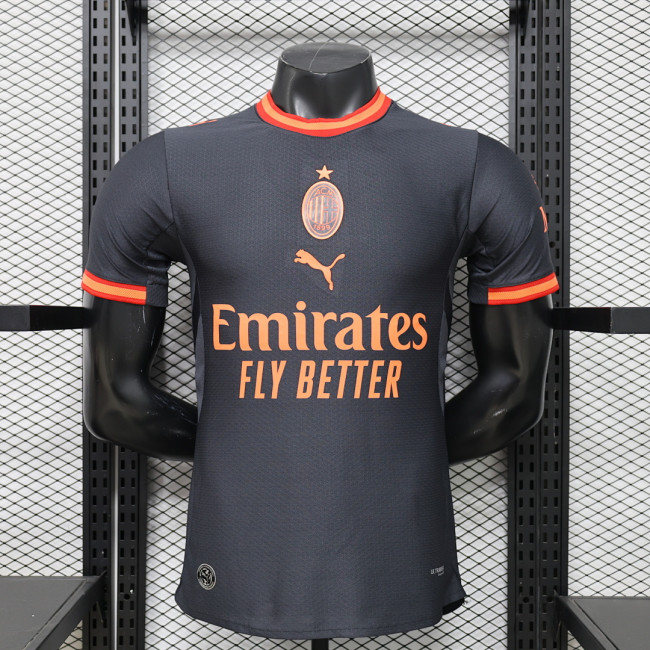 Player Version 2026-2027 AC Milan Third Away Black Soccer Jersey AC Football Shirt