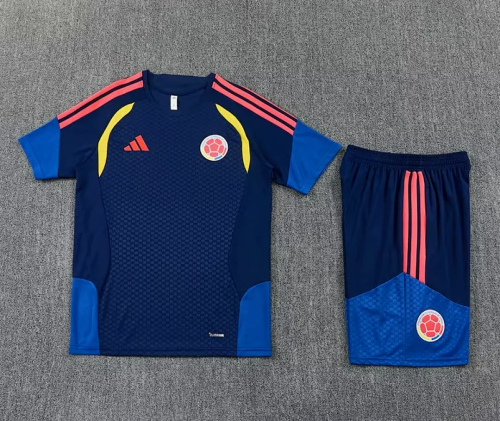 Adult Uniform 2026 Colombia Dark Blue Soccer Training Jersey and Shorts Football Kits