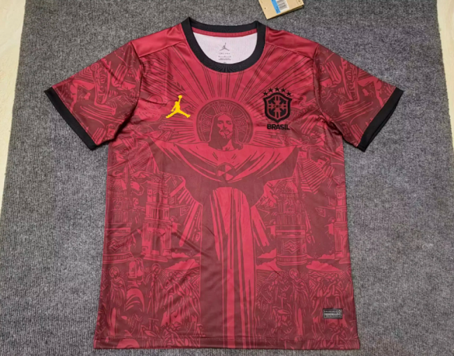 Fan Version 2026 Brazil Red Jesus Soccer Jersey Brasil Camisetas de Futbol