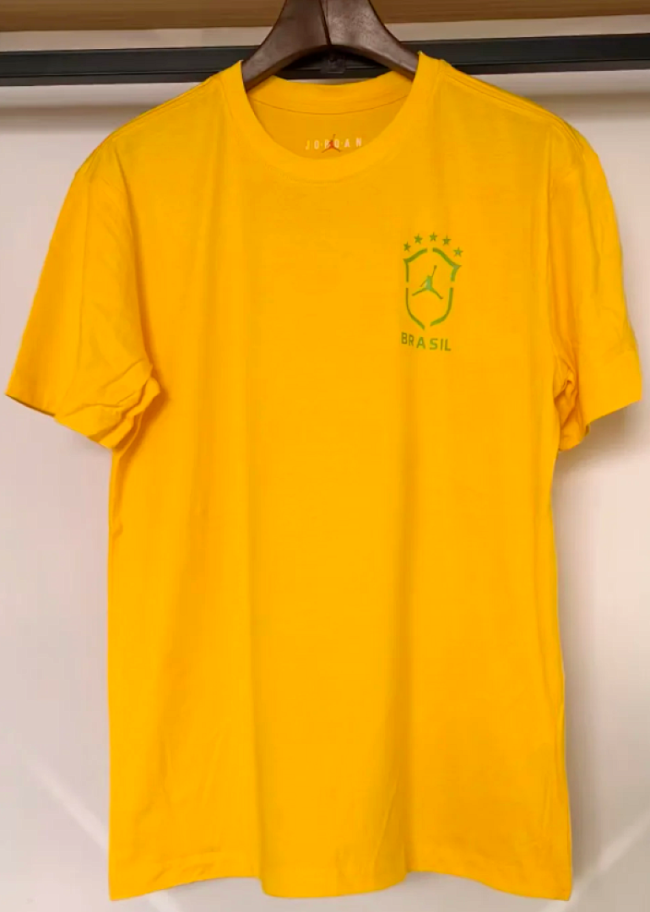 Fan Version 2026 Brazil Yellow Soccer Cotton T-Shirt Brasil Camisetas de Futbol