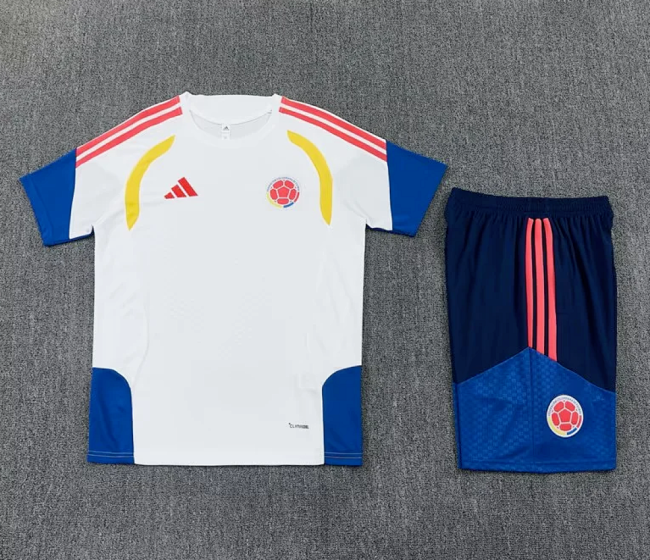 Adult Uniform 2026 Colombia White Soccer Training Jersey and Shorts Football Kits