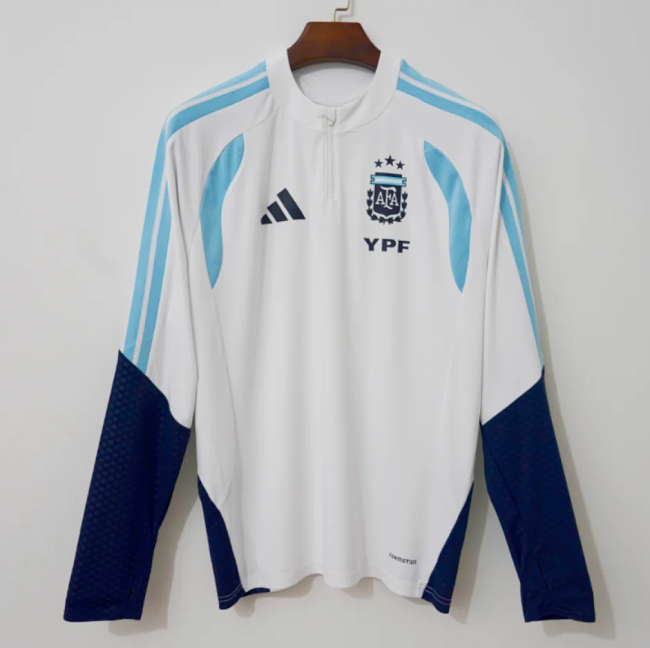 Long Sleeve 2026 Argentina White Soccer Training Sweater