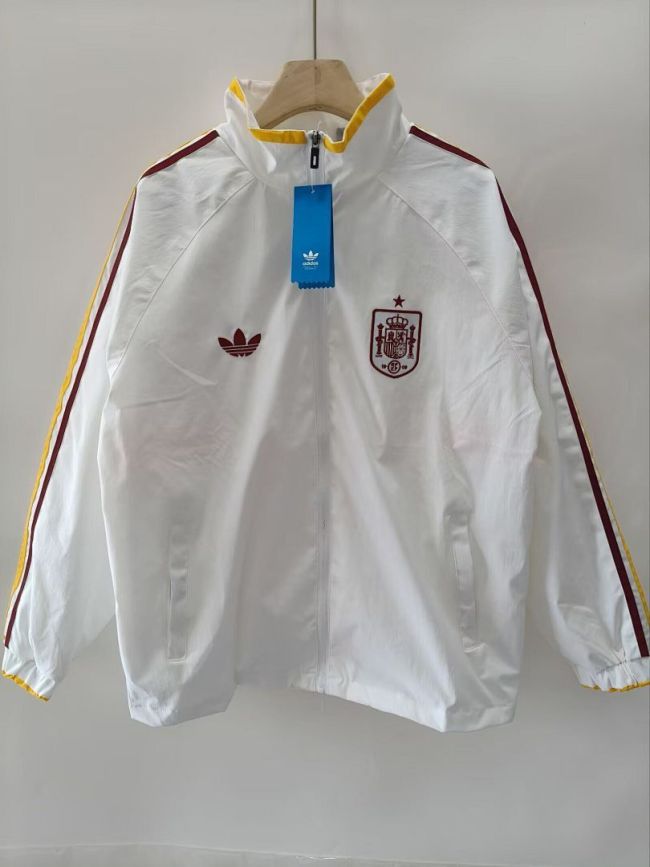 2026 Spain White Soccer Windbreaker Jacket Football Jacket